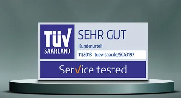 Qualité de service « très bonne » testée par le TÜV Sarre