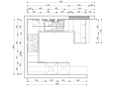 Grimm Küchen Karlsdorf-Neuthard - Musterküche 19A - Grundriss