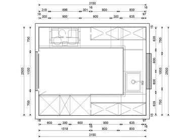 GRIMM Küchen Karlsruhe - Musterküche 06 - Grundriss