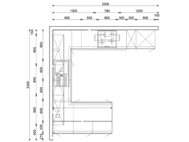 GRIMM Küchen Karlsruhe - Musterküche 08 - Grundriss