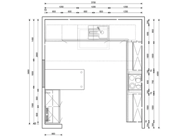 GRIMM Küchen Karlsruhe - Musterküche 26 - Grundriss