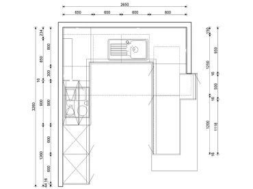 GRIMM Küchen Binzen - Musterküche 13 - Grundriss