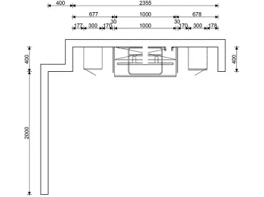 GRIMM Küchen Binzen - Musterküche 15B - Grundriss