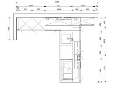 Grimm Küchen Binzen - Musterküche 55A - Grundriss