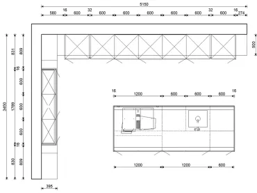 GRIMM Küchen Binzen - Musterküche 61 - Grundriss