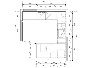 GRIMM Küchen Freiburg - Musterküche 33 - Grundriss