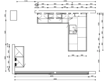 Grimm Küchen Karlsdorf-Neuthard - Musterküche 05 - Grundriss