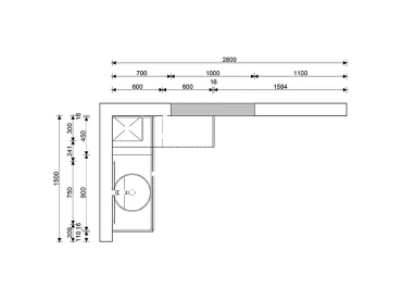 Grimm Küchen Rastatt - Musterküche 16b - Grundriss