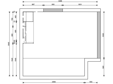 GRIMM Küchen Waldshut-Tiengen - Musterküche 15 - Grundriss