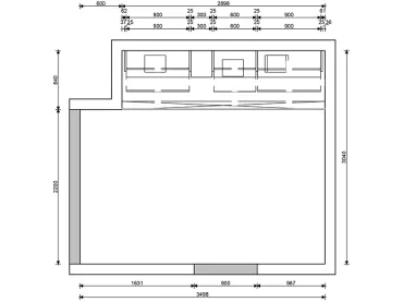 GRIMM Küchen Waldshut-Tiengen - Musterküche 15B - Grundriss