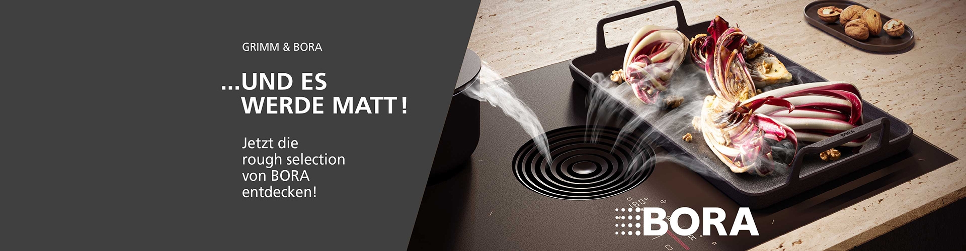 GRIMM Küchen stellt die matten Kochfelder seines Partners Bora vor