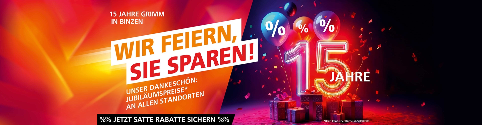 GRIMM Küchen Headerbild - Aktion Jubiläum Binzen 07/2026